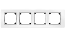 VESTRA ramka czterokrotna biały/chrom 3874-26