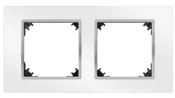 VESTRA ramka podwójna biały/chrom 3872-26