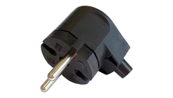 Wtyczka kątowa czarna bez uziemienia 2P IP20 250V 16 A 24033