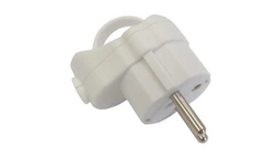 Wtyczka kątowa z uchwytem, unischuko 2P+Z IP20 250V 16 A biała 24013