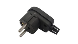 Wtyczka kątowa 2P+Z unischuko IP20 250V~ 16 A czarna 24031