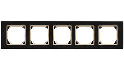 VESTRA ramka pięciokrotna IP20 czarny/złoty 3875-47