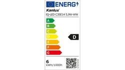 Żarówka LED E14 IQ-LED C35E14 5,9W-WW 806lm 2700K barwa ciepła Ra90 3 lata Gwarancji świeczka 36685