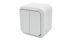 Łącznik świecznikowy podwójny natynkowy Aqua Pro IP55 biały 60223