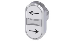 Przycisk podwójny 22mm metal biały/biały strzałki lewo/prawo przyciski płaskie z samopowrotem SIRIUS ACT 3SU1050-3AB66-0AM0