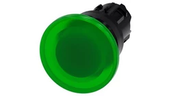 Przycisk grzybkowy podświetlany, 22 mm, okrągły, tworzywo sztuczne, zielony, 40 mm, impulsowy 3SU1001-1BD40-0AA0