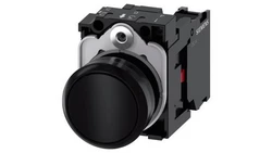Przycisk fi 22mm kompletny czarny ze stykiem 1z 3SU1100-0AB10-1CA0
