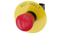 Przycisk bezpieczeństwa kpl 22mm tworzywo czerwony 1R przez obrót etykieta Not Halt przył spręż SIRIUS ACT 3SU1100-1HB20-3CH0