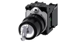 Przełącznik z kluczem Ronis SB30 3-poz bistabilny tworzywo 22mm styki 1Z+1Z klucz w poz O+I+II SIRIUS ACT 3SU1100-4BL11-1NA0