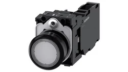 Przycisk podświetlany, 22 mm, okrągły, plastikowy, przezroczysty, płaski, z zestykiem chwilowym, z uchwytem, ​​ ​​1 NO+1 NC