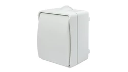 Łącznik pojedynczy uniwersalny natynkowy z klapką Aqua Plus IP54 biały 40220