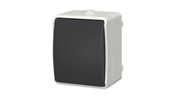 Łącznik pojedynczy uniwersalny natynkowy Aqua Plus IP54 szaro grafitowy 40110