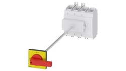 Rozłącznik główny/awaryjny 3P+N 250A 132kW AC23A 400V montaż na płycie z wałkiem pokrętło piórkowe 4 otwory 3LD2418-1TL13