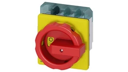 Rozłącznik główny/awaryjny 3P+N 63A 22kW AC23A 400V montaż tablicowy pokrętło żółto-czerwone 4 otwory 3LD2504-1TL53