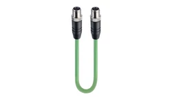 Kabel Fast Ethernet konfekcjonowany obustronnie złącza M12 / M12 męskie 4-pinowe kodowanie D zielony PUR 0985 342 108/2 M