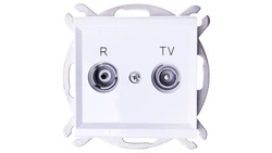 SONATA Gniazdo RTV przelotowe 14-dB biały mat GPA-14RP/m/75