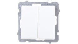 SONATA Łącznik dwugrupowy świecznikowy biały mat ŁP-2R/m/75