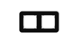 MINI Ramka uniwersalna podwójna zaokrąglona z tworzywa czarny mat 12MRTZ-2