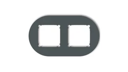 MINI Ramka uniwersalna podwójna okrągła z tworzywa grafitowy mat 28MRTO-2