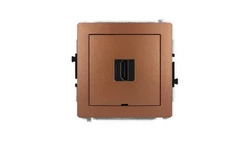 DECO Mechanizm gniazda pojedynczego HDMI 2.1, 8K, bez pola opisowego brązowy metalik 9DHDMIBO-5