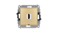 ICON Mechanizm gniazda pojedynczego HDMI 2.1, 8K, bez pola opisowego złoty 29IHDMIBO-5