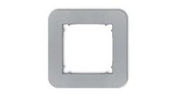 MINI Ramka uniwersalna pojedyncza zaokrąglona z tworzywa srebrny metalik 7MRTZ-1