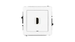 DECO Mechanizm gniazda pojedynczego HDMI 2.1, 8K, bez pola opisowego biały DHDMIBO-5