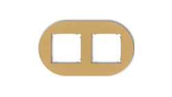 MINI Ramka uniwersalna podwójna okrągła z tworzywa złoty 29MRTO-2