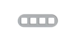 MINI Ramka uniwersalna poczwórna okrągła z tworzywa srebrny metalik 7MRTO-4