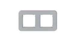 MINI Ramka uniwersalna podwójna zaokrąglona z tworzywa srebrny metalik 7MRTZ-2