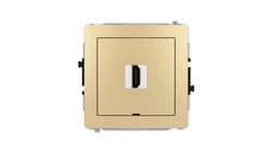 DECO Mechanizm gniazda pojedynczego HDMI 2.1, 8K, bez pola opisowego złoty 29DHDMIBO-5