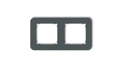 MINI Ramka uniwersalna podwójna zaokrąglona z tworzywa grafitowy mat 28MRTZ-2