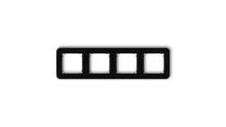 MINI Ramka uniwersalna poczwórna zaokrąglona z tworzywa czarny mat 12MRTZ-4