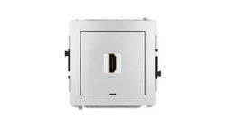 DECO Mechanizm gniazda pojedynczego HDMI 2.1, 8K, bez pola opisowego srebrny metalik 7DHDMIBO-5