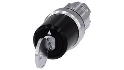 SIRIUS ACT PRZEŁĄCZNIK Z KLUCZEM CES 22MM OKRĄGŁY METAL BŁYSZCZĄCY NR ZAMKA SSG10 Z 2 KLUCZAMI 3 POZ. I-O-II 3SU1050-5BN010AA0