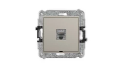 MINI Mechanizm gniazda komputerowego pojedynczego 1xRJ45, kat. 8, ekranowany, 8-stykowy, bez pola opisowego taupe 60MGKBO-11
