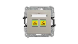 MINI Mechanizm gniazda światłowodowego/optycznego podwójnego taupe 60MGOP-2