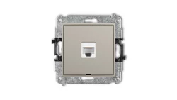 MINI Mechanizm gniazda komputerowego pojedynczego 1xRJ45, kat. 6A, 8-stykowy, bez pola opisowego taupe 60MGKBO-7