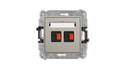 MINI Mechanizm gniazda głośnikowego podwójnego taupe 60MGG-2