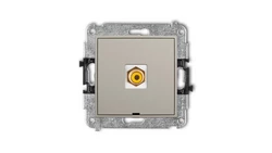 MINI Mechanizm gniazda pojedynczego RCA, bez pola opisowego (typu cinch - żółty, pozłacany) taupe 60MGRCABO-1