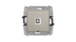 MINI Mechanizm gniazda pojedynczego USB A-B 2.0, bez pola opisowego taupe 60MGUSBBO-3