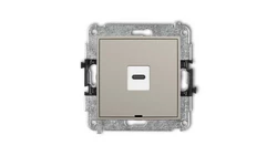 MINI Mechanizm gniazda pojedynczego 1xUSB C-C, bez pola opisowego taupe 60MGUSBBO-7