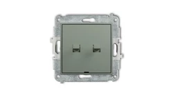 MINI Łącznik zwiernego, świecznikowego w stylu amerykańskim (2 klawisze bez pikt., wspólne zasilanie) szałwiowy 61MWPUS-44.1