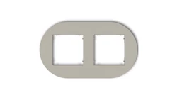 MINI Ramka uniwersalna podwójna okrągła z tworzywa taupe 60MRTO-2