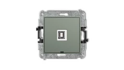 MINI Mechanizm gniazda pojedynczego USB A-B 2.0, bez pola opisowego szałwiowy 61MGUSBBO-3