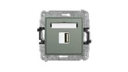 MINI Mechanizm ładowarki USB pojedynczej USB A, 10W max., 5V, 2A szałwiowy 61MCUSB-3