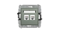 MINI Mechanizm gniazda komputerowego podwójnego 2xRJ45, kat. 6, 8-stykowy szałwiowy 61MGK-4