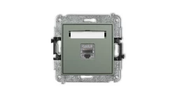 MINI Mechanizm gniazda komputerowego pojedynczego 1xRJ45, kat. 8, ekranowany, 8-stykowy szałwiowy 61MGK-11