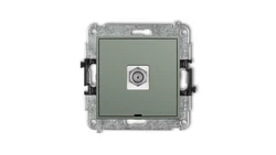 MINI Mechanizm gniazda antenowego pojedynczego typu F (SAT) niklowany, bez pola opisowego szałwiowy 61MGFBO-1