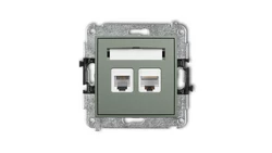 MINI Mechanizm gniazda telefonicznego 1xRJ11 + komputerowego poj. 1xRJ45, kat. 5e, 8-stykowy, beznarzędziowe szałwiowy 61MGTK